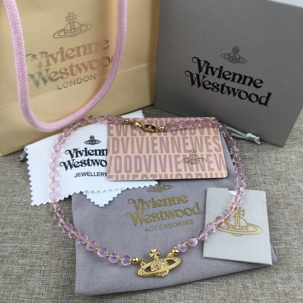 NWT Vivienne Westwood pink& Gold Choker necklaces
